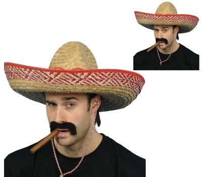 Meksikietiškos banditų šiaudinės didelės skrybėlės