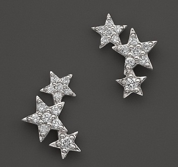 Pırlanta Stud Yıldız Küpe