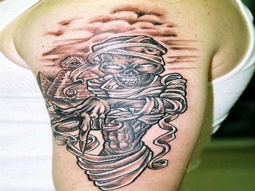 Nuostabus „Wrap Mummy“ tatuiruotės dizainas