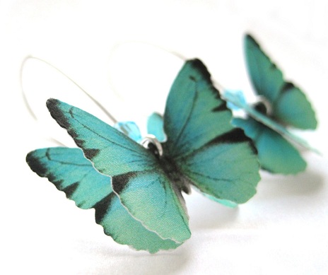 Popieriniai drugelio auskarai