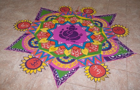 Festivaller için Tanrı Rangoli Tasarımları