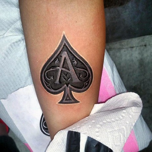3-D Black Aces Spade tatuiruotės dizainas