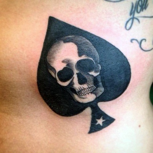 „Black Spade“ kaukolės tatuiruotės dizainas