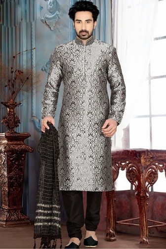 Düğün Giyim Pleasant Gri Erkek Kurta