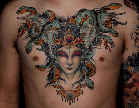 Galingi „Medusa“ tatuiruočių dizainai