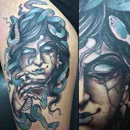 Blogo tipo „Medusa“ tatuiruočių dizainas
