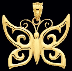 Altın Kelebek Kolye Tasarımı