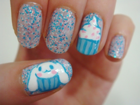 Spalvoti blizgučiai „Cupcake“ nagai