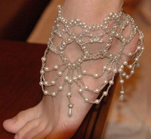 Dizainerė „Pearl Barefoot Anklet“