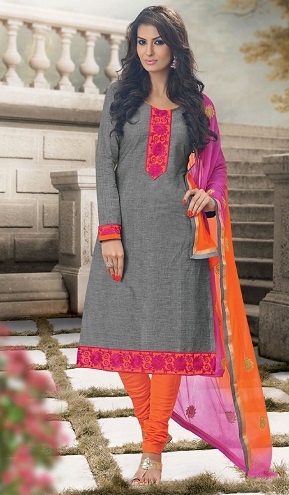 Medvilnės pilka Salwar Kameez