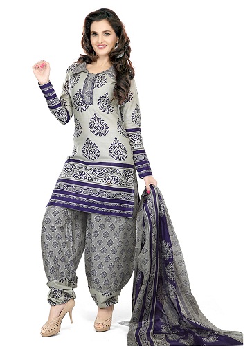 Spausdintas „Patiala Grey Salwar“ kostiumas