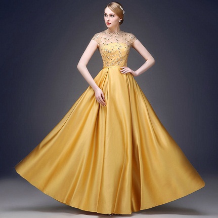 „Golden Brocade Long Frock“