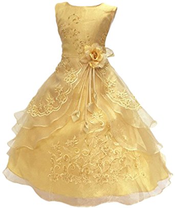 Auksinės spalvos suknelė mergaitėms