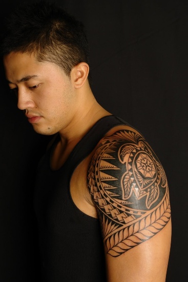 Havajų genties vėžlio majų tatuiruotės dizainas