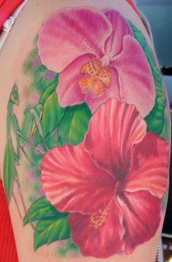 Hibiscus Orkide Dövme Tasarımı