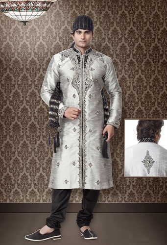 Eid Wear Erkek Gümüş Kurta Koleksiyonu
