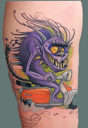 Funky Monster Tattoo dizainas