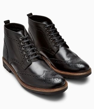 Siyah Brogue Krampon Bot