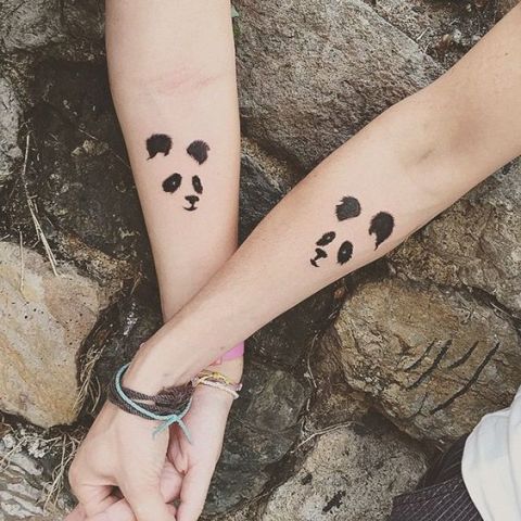 Poros „Panda“ tatuiruočių dizainas