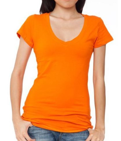 Gražūs oranžiniai marškinėliai moterims