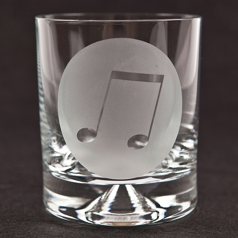Muzikinis stiklo puodelis