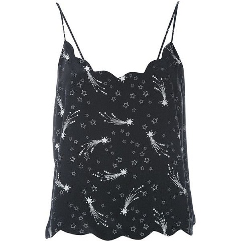 Tank Top Designed Black Camisole