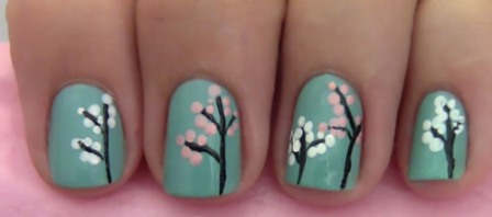 Sponged Cherry Blossom Free Hand