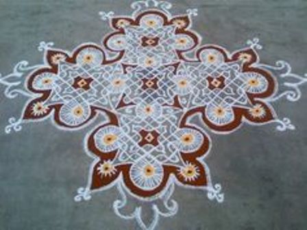 Mükemmel Dasara veya Navratri Rangoli Tasarımı