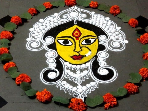 Sade Navratri Rangoli Tasarım