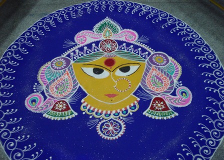 Parlak Dasara Rangoli Tasarımı