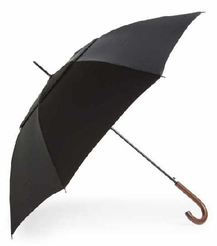 Paprastas juodas klasikinis dizainerio skėtis