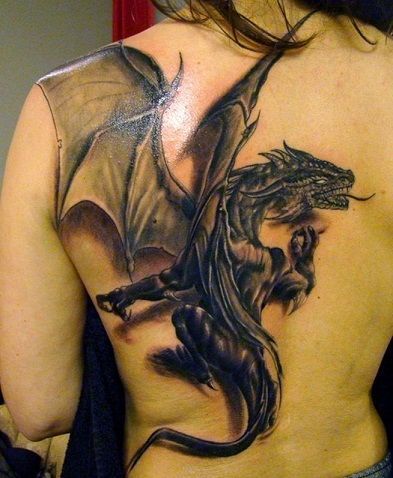 Fantazijos drakono tatuiruotė