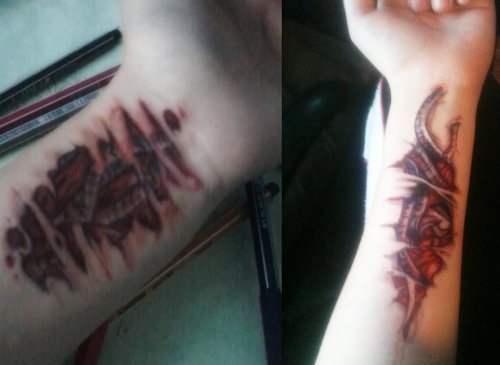 perplėšė odą Tatuiruotė