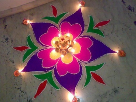 Basit El Yapımı Rangoli Tasarımı