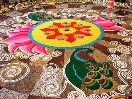 Profesyonelce Yapılmış El Yapımı Rangoli Tasarımı