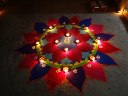 Diwali El Yapımı Rangoli Tasarım