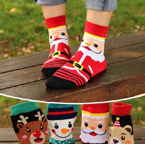 Santa Emoji Mutlu Çorap