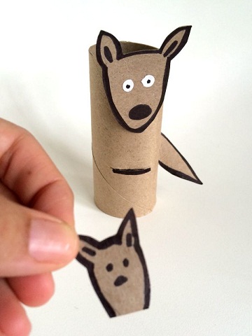 Kağıtlardan Kanguru Kuklaları