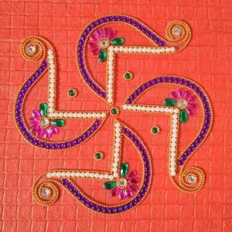 Swastik Şekilli Kundan Rangolis