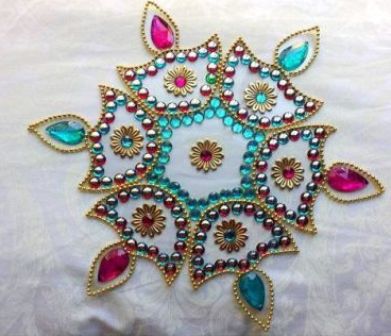 Diya Kundan Rangoli