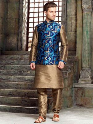 Auksinės smėlio spalvos „Kurta“ liemenių rinkinys
