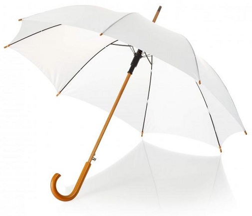 Ahşap Saplı Beyaz Şemsiye