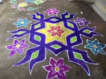 Mor Marathi Rangoli Tasarım