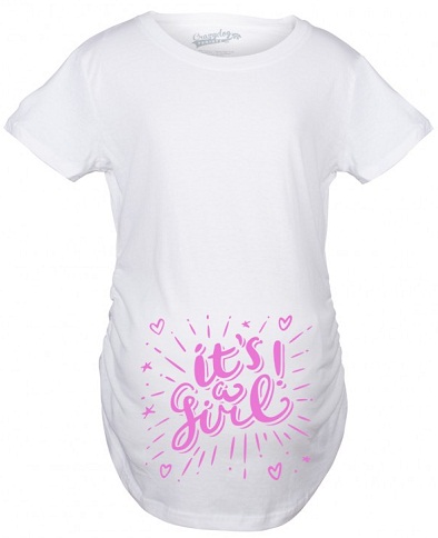 Bu bir Girl Hearts & Yıldız Hamile Gömlek