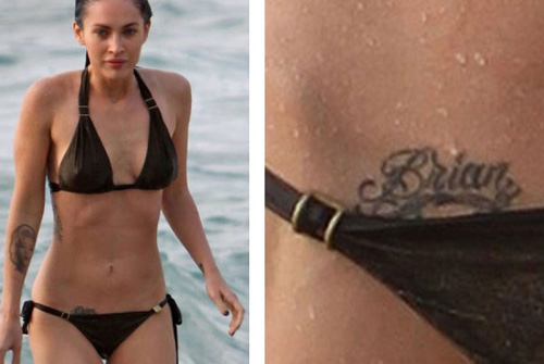 Megan fox vyro vardo tatuiruotė