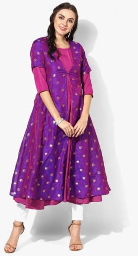 Violetinė Anarkali Kurta