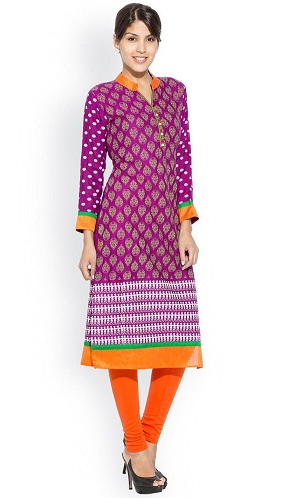Baskılı Mor Kurti
