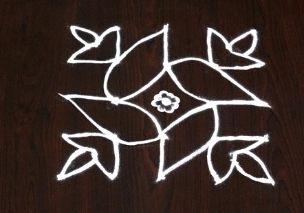 „Diya 5 Dots Rangoli“ dizainas