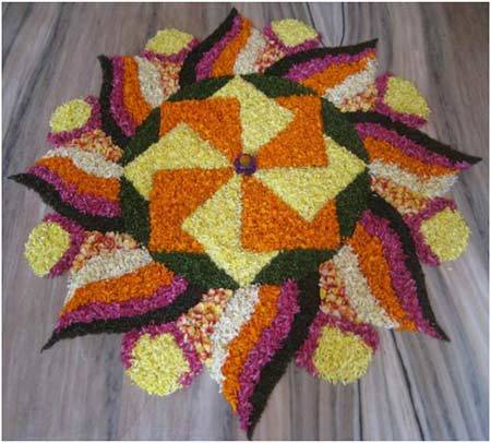 Rangoli pirinçli 3