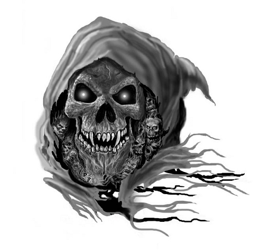 Baisus Grim Reaper tatuiruotės dizainas